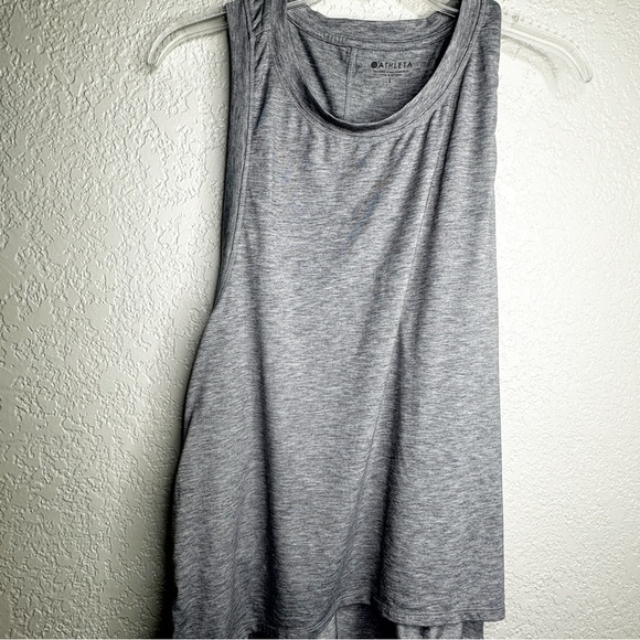 Athleta Essence Relaxed High Low Tank Top Gray Size LG - Picture 4 of 7